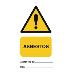 Asbestos (pk. a 10 stk.) IMO skylt - 0.2 mm rigid 140 x 75 mm