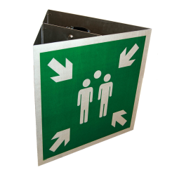 3-sidet Samlingspunktskilt til montering på stander