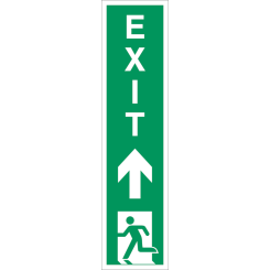 Escape route forward left vertical IMO skylt - Klar vinyl 200 x 50 mm
