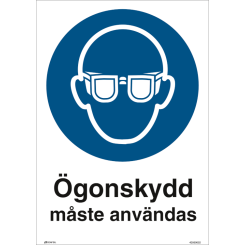 Ögonskydd måste användas - Påbudsskylt ISO 7010 M004