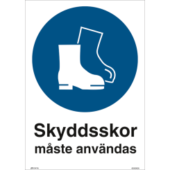 Skyddsskor måste användas - Påbudsskylt ISO 7010 M008
