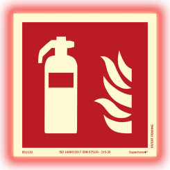 Supernova+® Brandsläckare dubbelsidig ISO - Färgefterlysande 150 x 150 mm