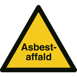 Asbestavfall - Varningsskylt ISO 3864