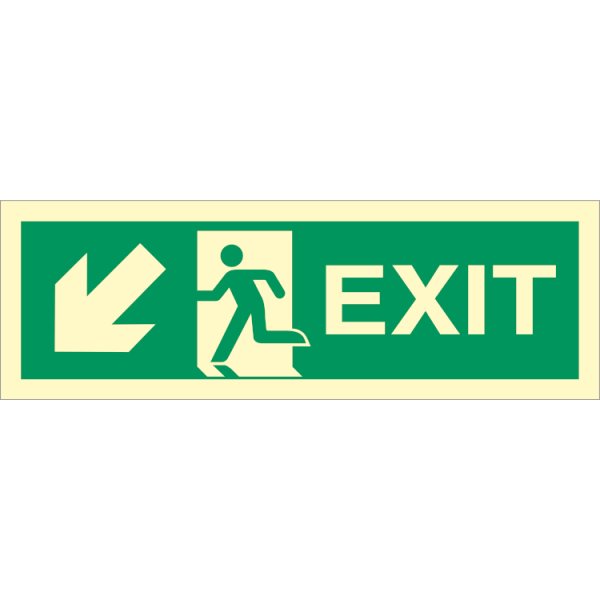 Direction sign  - Exit left, arrow left/down 