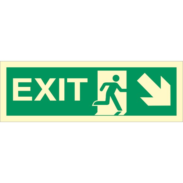 Direction sign  - Exit right, arrow right/down 