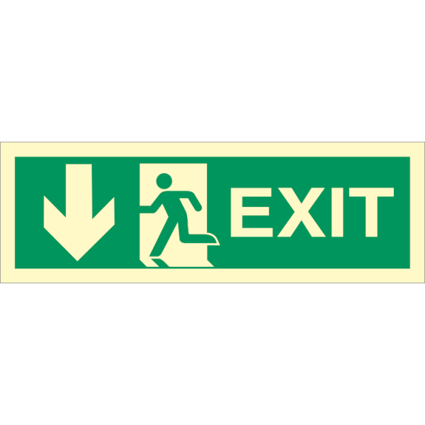 Direction sign  - Exit left, arrow down 