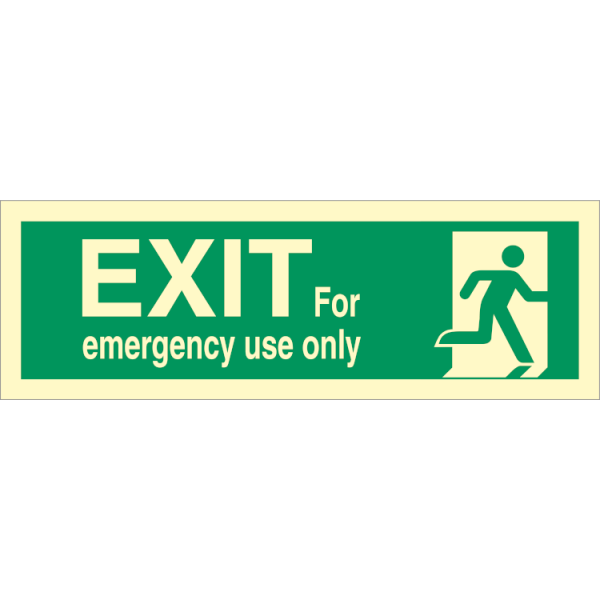 Direction sign  - For emergency exit only, right