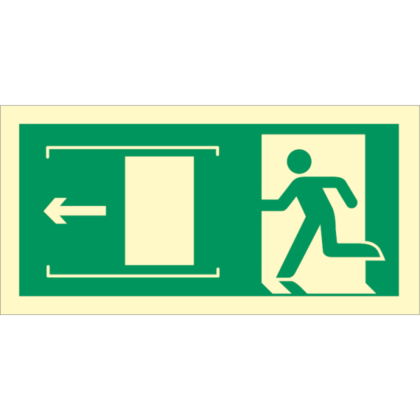 Direction sign  - Exit left sliding door 