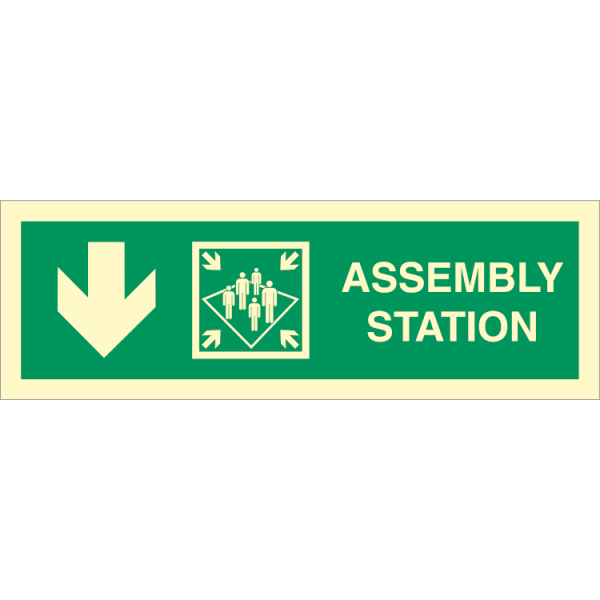 Direction sign  - Assembly station arrow down  