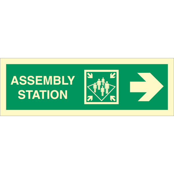 Direction sign  - Assembly station arrow right 