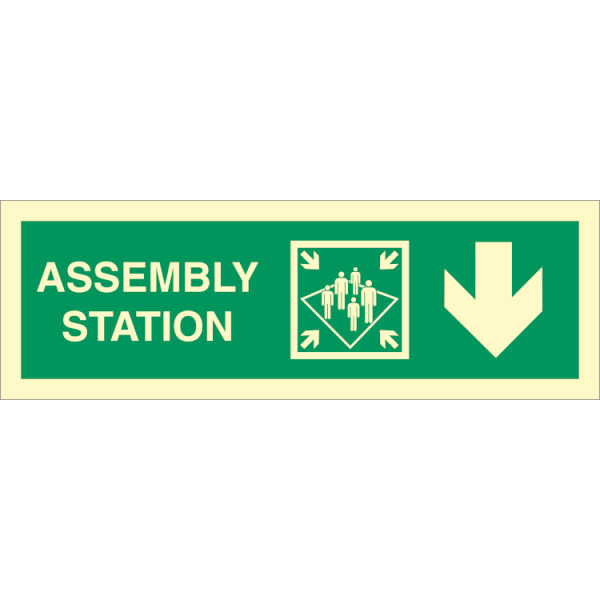Direction sign  - Assembly station arrow down 
