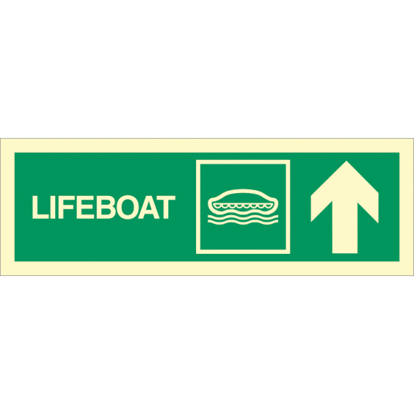 Direction sign  - Lifeboat arrow  down up right 