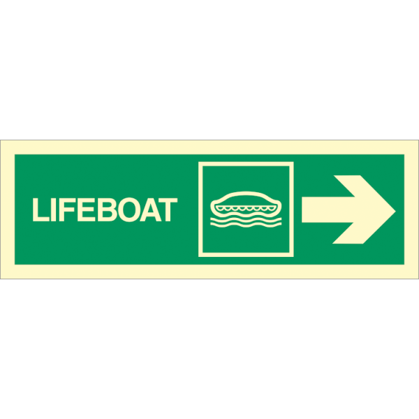 Direction sign  - Lifeboat arrow right 