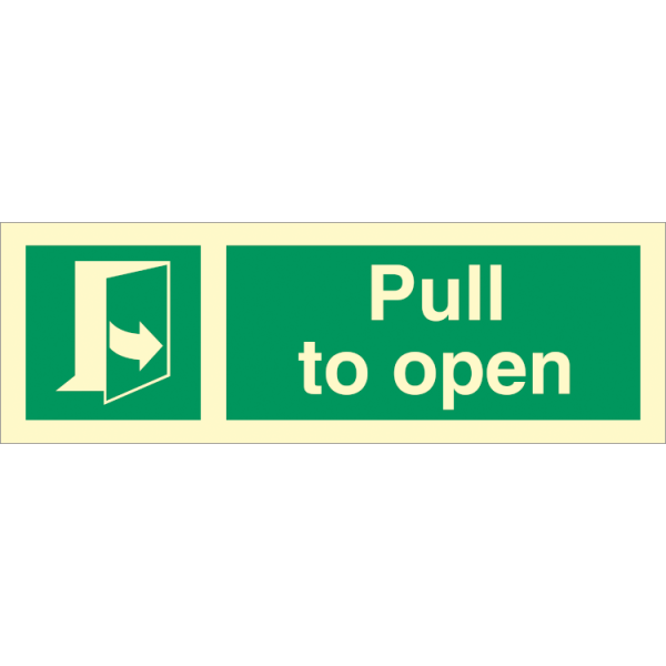 Direction sign  - Pull to open
