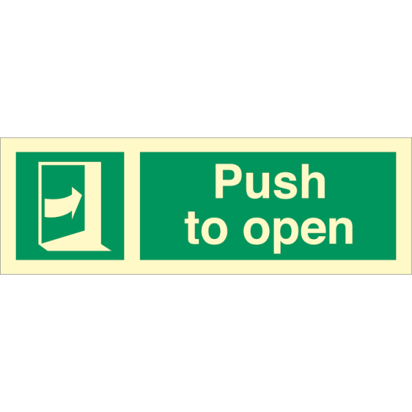 Direction sign  - Push to open