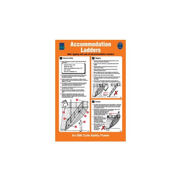Accommodation ladders IMO skylt - Självhäftande vinyl 475 x 330 mm