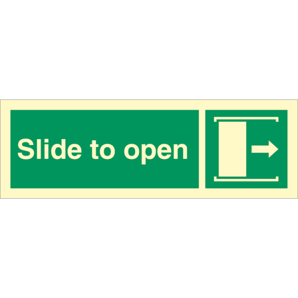 Direction sign  - Slide to open right 