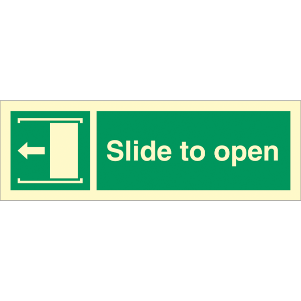 Direction sign  - Slide to open left 