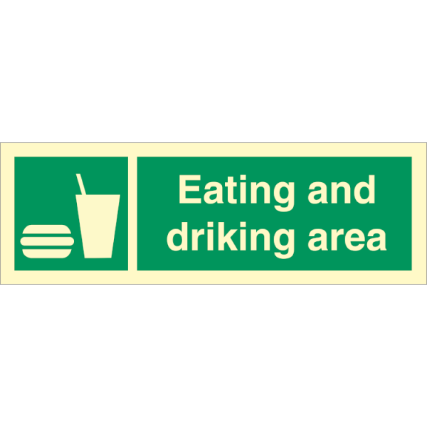 Emergency sign -  Eating and drinking area 