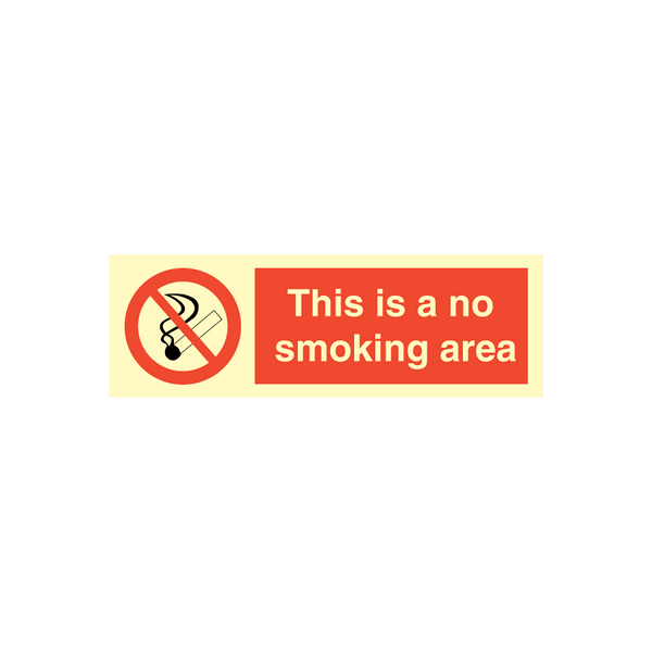Prohibition sign - This is a no smoking area 