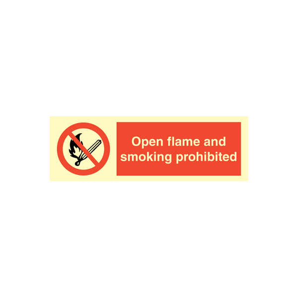 Prohibition sign - Open flames and smoking prohibited 