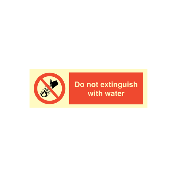 Prohibition sign - Do not extinguish with water 