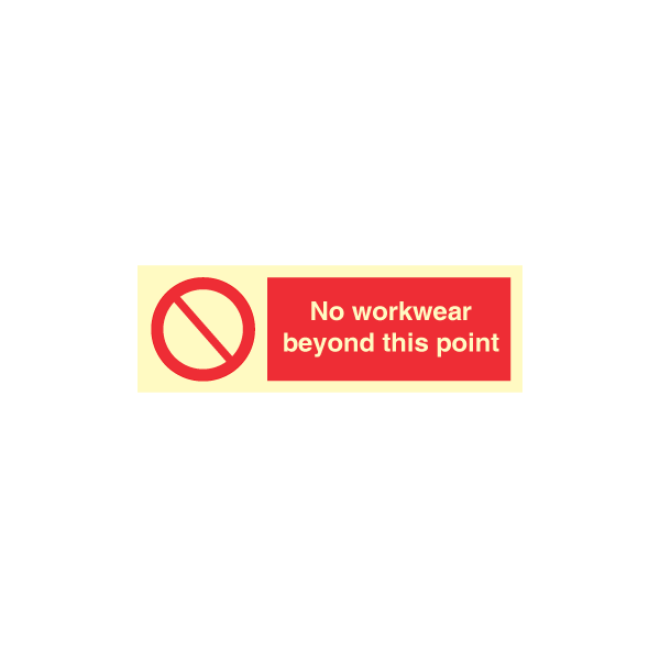 Prohibition sign - No workwear beyond this point 