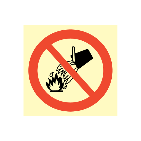 Prohibition sign - Do not extinguish with water 