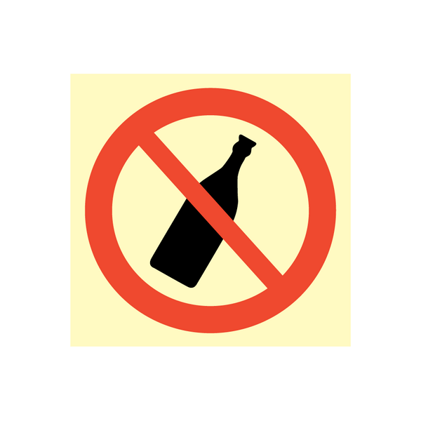 Prohibition sign - No bottle allowed 