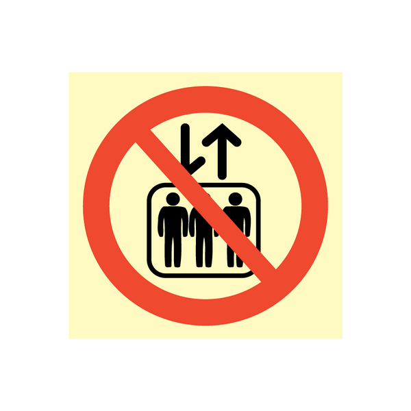 Prohibition sign - Do not use lift 