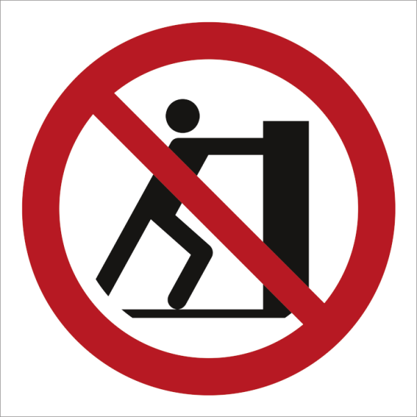 Prohibition sign - No pushing