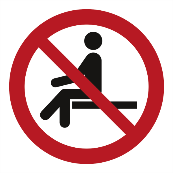 Prohibition sign - No sitting