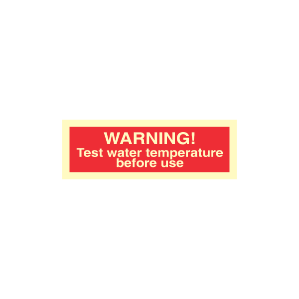 Prohibition sign - Warning! Test water temperature before use 
