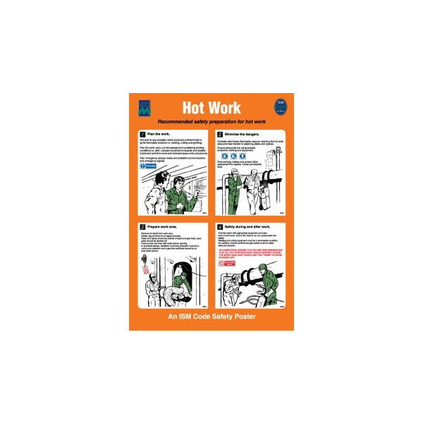 Hot work IMO skylt - Självhäftande vinyl 475 x 330 mm