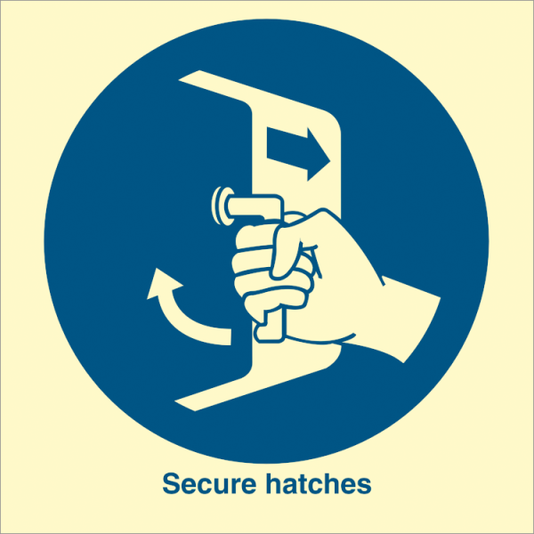IMO sign - Secure hatches 