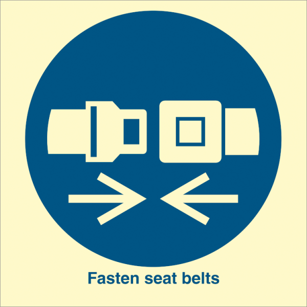 IMO sign - Fasten seat belts 