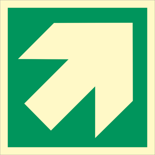 IMO sign - Escape direction (45°)
