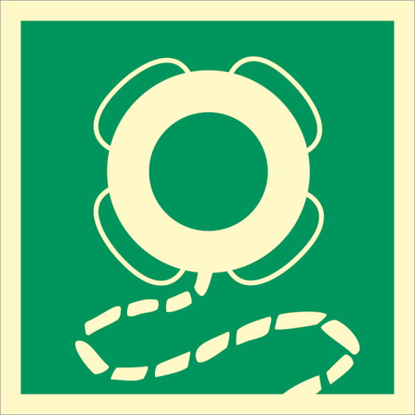 IMO sign - Lifebuoy with line 