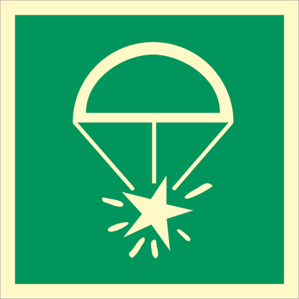 IMO sign - Ships rocket parachute flares 