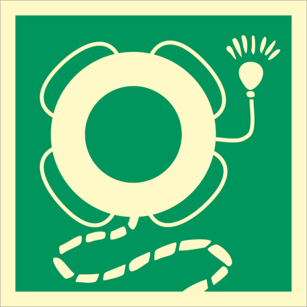 IMO sign - Lifebuoy with line and light 