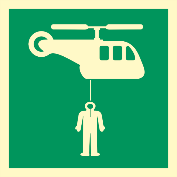 IMO sign - Helicopter pickup area 