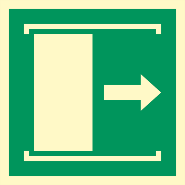 IMO sign - Door slides right to open