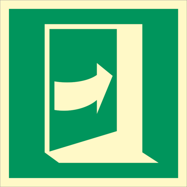 IMO sign - Push door on the right-hand side to open