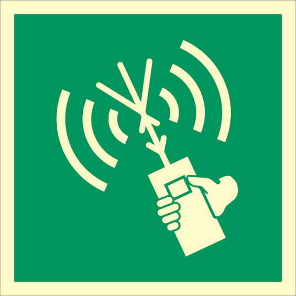 IMO sign - Two-Way VHF Radiotelephone Apparatus (Survival Craft Portable Radio)