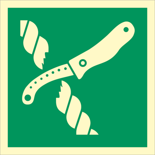 IMO sign - Liferaft knife
