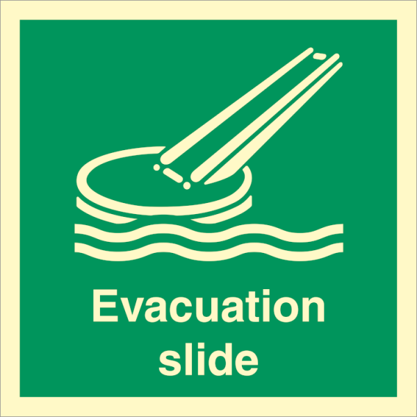 IMO sign - Evacuation slide