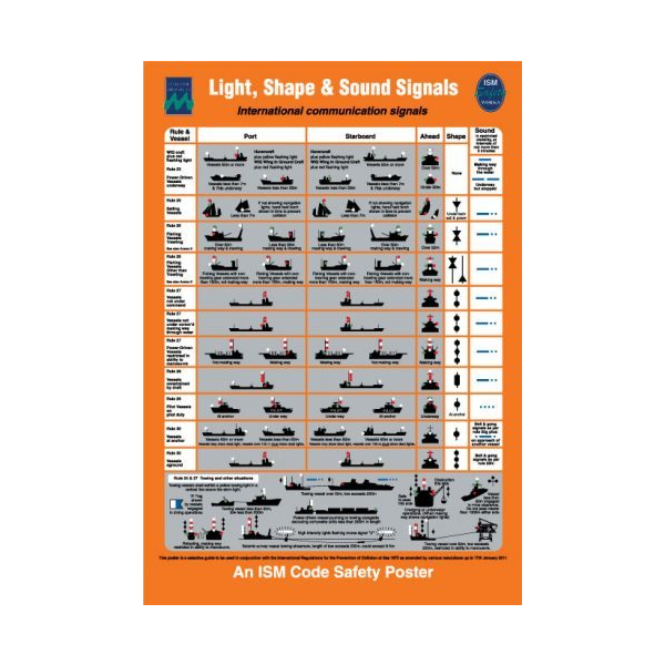 Light, shape & sound signal IMO skylt - Självhäftande vinyl 475 x 330 mm