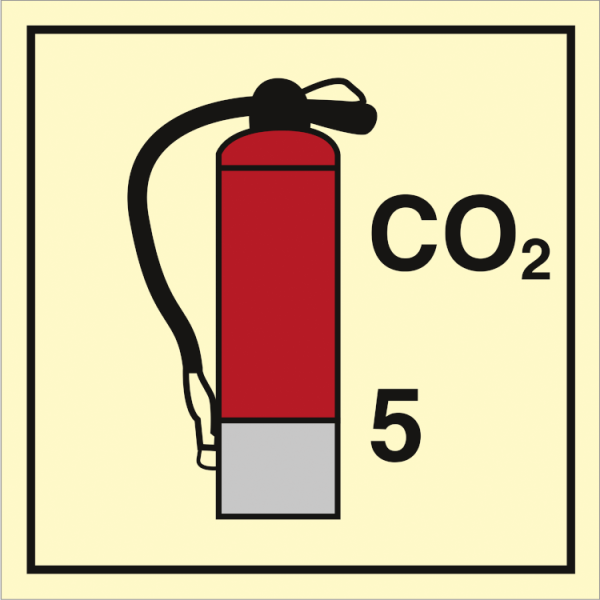 Fire control sign - CO2 Extinguishers 5 