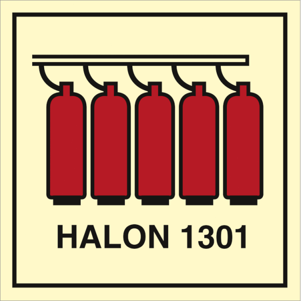 Fire control sign - Halon 1301 Battery 