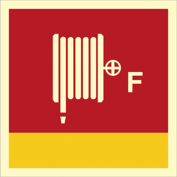 Fire control sign - Fire hose and nozzle Foam 